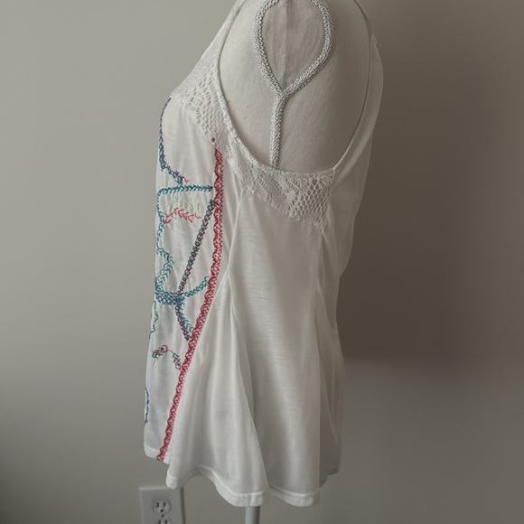 Embroidered Lace Spaghetti Strap Blousey Tank - Picture 3 of 5